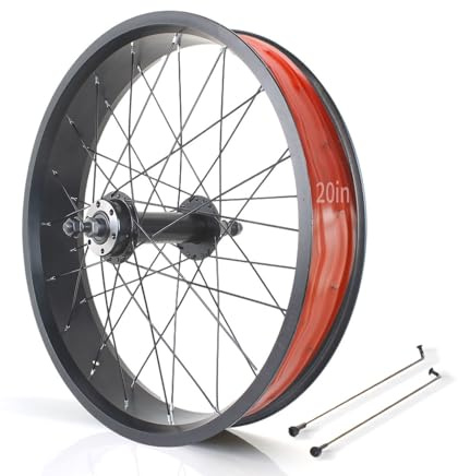 20in/24in/26in X 4.0 Fat Tire Cykelhjul Skivbroms Snöcykel Fram/Bakhjul Quick Release 135mm/195mm 36H Nav Beach Bike Wheelset För 7/8/9/10s Roterande Frihjul 14G Ekrar(20in Rear wheel)