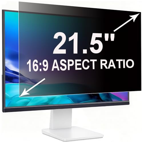 ruord Filtre de Confidentialité pour 21.5 Pouces 16:9 (47.7x26.8cm) Moniteur,Anti-Lumière Bleue & Anti-Reflet, Amovible | Filtre de confidentialité pour écrans PC plats et incurvés