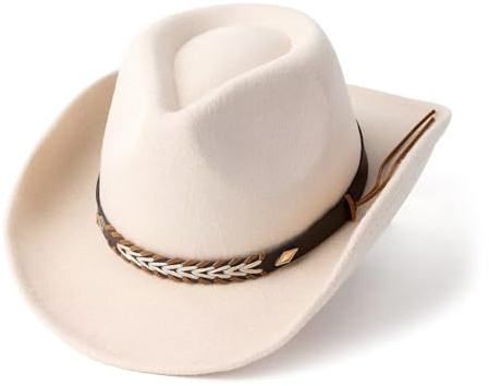 Cowboyhut für Damen und Herren, Westernhut, Panamahut, Cowboy- und Cowgirlhut, Filzhut, breite Krempe, Fedora-Hüte