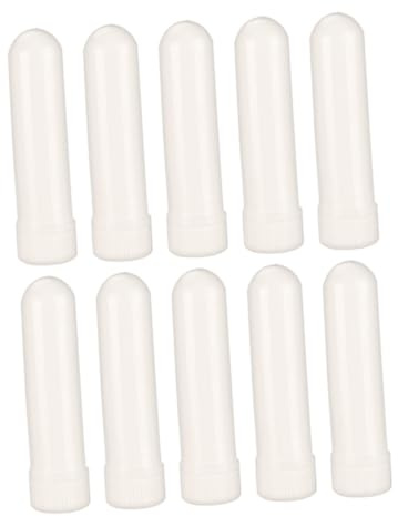VILLFUL 10 Pezzi Bianco per Aromaterapia Olio Essenziale Ricaricabile in Plastica per Vita Quotidiana e Scuola