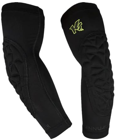 KEEPERsport Elbow Guards-Ellbogenschoner – Schutz für alle Sportarten, Stoßdämpfend, rutschfest, Atmungsaktiv, Unisex, Schwarz, Größe: 128-XXL