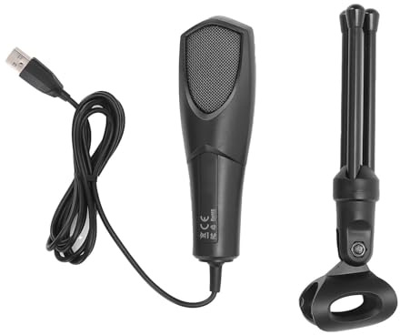 WOHPNLE Gaming -Mikrofon, USB -Mikrofon für PC RGB -Kondensator -Mikrofon mit Stativständer für Gaming -Streaming -Podcasting - -Laptop -Computer Schwarz