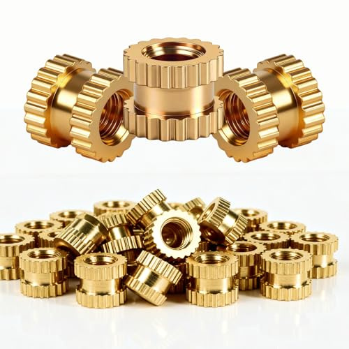 150 Stück M3 Gewindeeinsätze aus Messing, 3D Druck Zubehör Einschmelzgewinde M3 x 4 x 5 mm Einpressmuttern, Wärme- und Ultraschall-Einbau Gewindebuchsen für Kunststoffteile, präzise Innengewinde