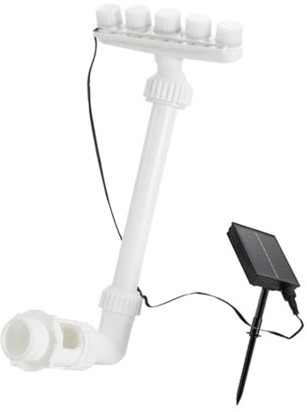 AMISENK Arroseur de piscine à 360 degrés - Rechargeable - Fontaine à eau solaire réglable - 7 couleurs LED - Changement de couleur - Avec télécommande
