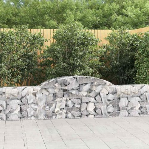 QZZCED Cestini decorativi in gabbione per giardino, barriera isolante acustico e parete di contenimento di pietre, realizzati in ferro zincato resistente con filo da 3,5 mm, inclusi