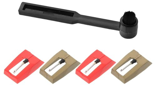 ifundom Stylus Kit for Turntable Red Gemstone Needle Stylus Cleaner Kit for Phonograph Cartridge Needle Replacement for Vinyl Records