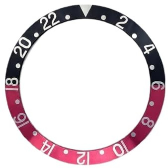 ROUHO 38mm Inserto Bisel Aluminio GMT Anillo Recambio Componente Incrustación Esfera Reloj Inclinada 30,5mm para Rolex GMT-Master II 16710