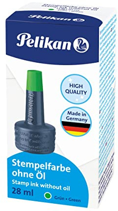Pelikan 351239 - Tinta de sellar con aplicador, 28 ml, color verde