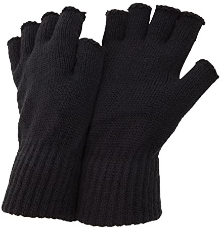 HANDY GLOVE BLACK THERMAL FINGERLESS GLOVES