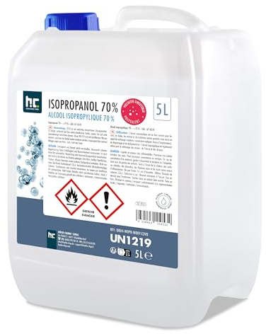 Höfer Chemie 5L Isopropanol 70% – Isopropylalkohol zum Reinigen und | Entfetten von Glas, Displays, Brillen, Schallplatten und Whiteboards – IPA 70 Industriealkohol im praktischen Kanister