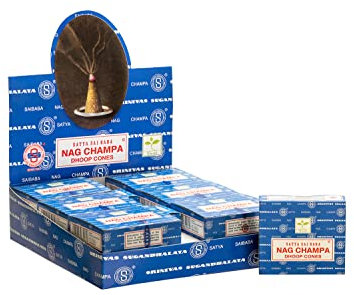 Incienso Satya Nag Champa Conos - Paquete de 12 cajas
