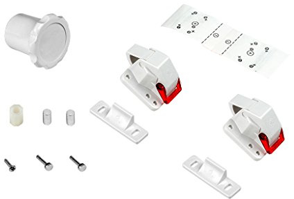 Emuca 8929420 Chiusure Invisibili di Sicurezza Bebè/Bambini per Armadi/Cassetti/Porte (2 Serrature + 1 Chiave Magnetica)
