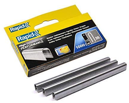 Rapid R36 - Grapas para cable (caja de 1000 unidades, 12 mm)