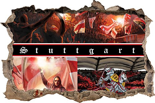 Ultras Stuttgart Collage, 3D Wandsticker Format: 92x62cm, Wanddekoration