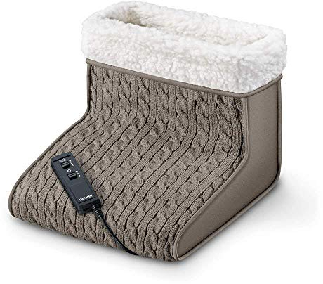 Beurer Scaldapiedi elettrico FWM 45 con Funzione Massaggiante e Riscaldante Attivabili Separatamente, Morbida Fodera in Peluche Estraibile e Lavabile, 2 Livelli di Intensità, Dimensioni 32x26 cm