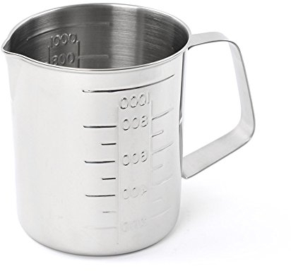 Teqler Jarra medidora de acero inoxidable 1 litro , ⌀ 10,5 cm x 13 cm de altura