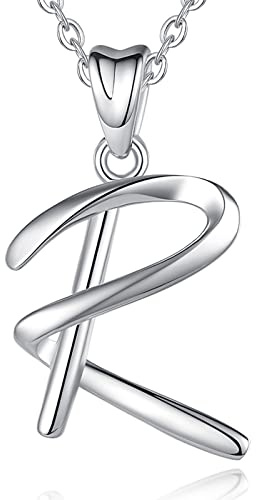 EUDORA Initial Necklace, 925 Sterling Silver 26 Alphabet Letter Personalised Pendant Necklaces Gifts for Women Ladies Girls Mother's day,18inch Chain