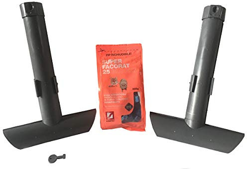 2 Erogatori Contenitori Stazioni di Sicurezza Ristoramatic Distributori di Esche Topicide Velenose. Omaggio 1 Confezione di Esca Rodenticida Super Facorat Blocks di gr 300. Colore Grigio