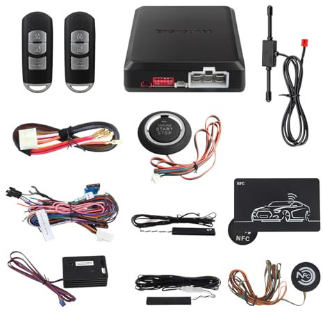 EASYGUARD EC002-MA-NS Smart Key PKE Car Alarm System with Proximity Lock Unlock Remote Starter Push Button Start Vibration Alarm keyless Start Universal