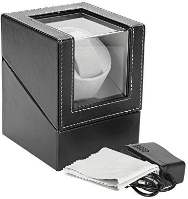 Salmue Watch Winder, Solo Mecánico Automático PU Caja Giratoria para Relojes, Automaticos Silencioso Cajas Giratorias para Relojes, Relojes Organizadora y Exhibición