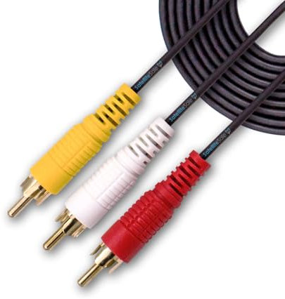 SatelliteSale Audio-Video-Kabel (3 Stecker auf 3 Stecker, Cinch-Stecker, zum Verbinden von Videorekorder, DVD, HDTV und anderen Heimkino-Audio-Video-Geräten 30 Feet