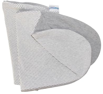 doomoo Housse de Coussin de Grossesse et d'allaitement Buddy - Tissu Ultra Doux, Bio, Oeko-tex et Extensible, Classic Grey
