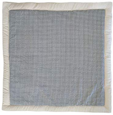 Gepolsterten Krabbeldecke mit dem Isolieren gegen die Kälte. Verfügbar in mehrere Farmebe, Modellen und Größe. (Leinen&Geruit Schwarz, 140x140 cm)