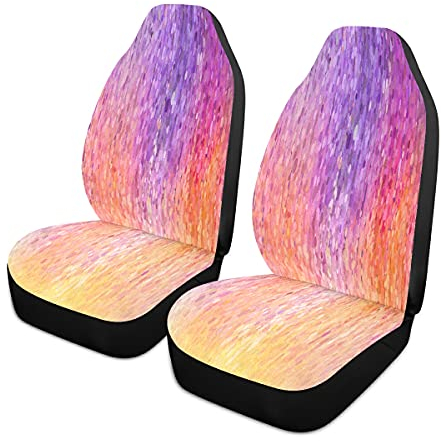JUMBEAR Autositzbezüge, bunt, Regenbogen-Glitzer, rutschfest, atmungsaktiv, wasserdicht, für Vordersitze, Autositzbezüge für universelle Autos, 2 Stück