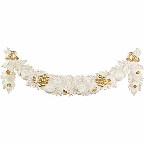 Wandrelief-3D Elfenbein Gold- Rokoko Repro Wanddeko-Barock Ornament Applike 60x19 cm Wandbild Gold Deko Türbogen Wandbehang Wandskulptur accessoires C1500 IvoryGold