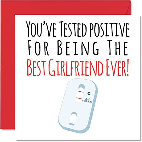Stuff4 Lustige Geburtstagskarten für Freundin, Postive Best Girlfriend Ever | Witz Happy Birthday Karte für Freundin von Freund Partner, Freundin Geburtstagsgeschenk 145 mm x 145 mm Jubiläumsgrußkarten
