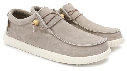 WALK IN PITAS | WP150 Washed | Mocassins pour Hommes | Chaussures Bateau | Slipon Loafers | Baskets d'été | Sneakers | Pantoufles Estivales | Chaussures de Walkinpitas | Beige 36
