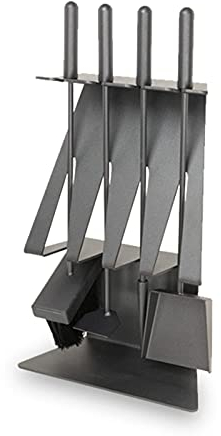 Kaminwerkzeug-Set Ständer mit 5-teiligem Kaminwerkzeug, Robustes Kaminbegleiter-Set, Feuerzange, Schaufel, Bürste, Schürhaken, für drinnen und draußen