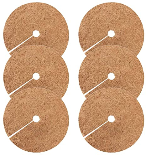 Happyyami Noci di Cocco in Fibra di Pacciame Anello Albero 5Pcs Albero Anello Pacciame Mat Copertura Vegetale Protezione Coir o Disco Copertura Vegetale per Interni Esterni
