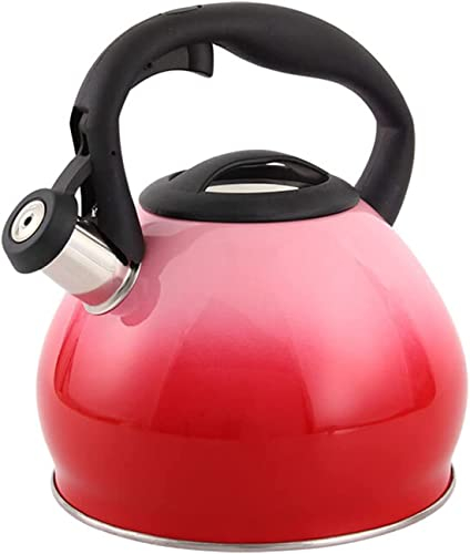 Percolator Coffee Pot Gradual Stainless Steel Kettle Household Whistle Pot Coffee Pot (Color : Red)