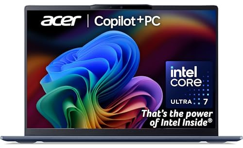 acer Swift AI SF14-51 Laptop - Intel Core Ultra 7 256V, 16GB, 1TB SSD, Integrated Graphics, 14 2.8K OLED Adobe & DCI-P3 100%, Windows 11, Blue