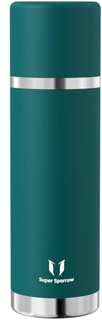 Super Sparrow Trinkflasche Edelstahl - Thermoskanne - 1000ml - BPA-Frei Thermosflasche - Isolierflasche Auslaufsicherer Deckel Fungiert als Trinkbecher
