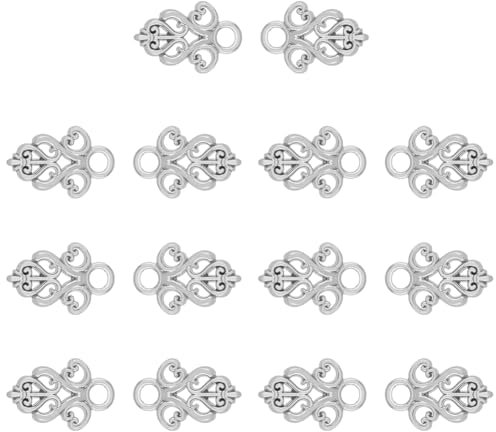 SUPERFINDINGS 14 pieza de Cierre de Aleación de Platino para Capa Cierre para Capa para Coser Ojales Ganchos Y Ojos para Coser Clip para Cárdigan Cierres A Presión