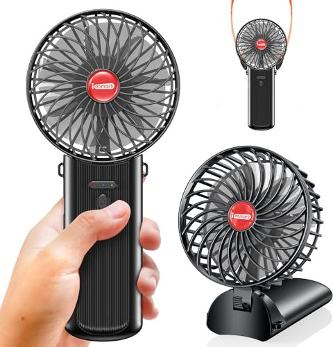 Mini Ventilateur à Main Portable USB: Ventilateur de Poche Rechargeable Portatif Electrique Table Fan Petit Ventilateur a Main Pliable Silencieux avec 4 Vitesses pour Maison Bureau Camping Voyage