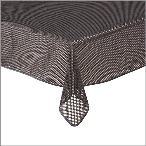 Tischdecke Gartentischdecke Karo Anthrazit 110x140 cm Outdoor Weichschaum PVC rechteckig Terrasse Garten rutschfest wetterfest