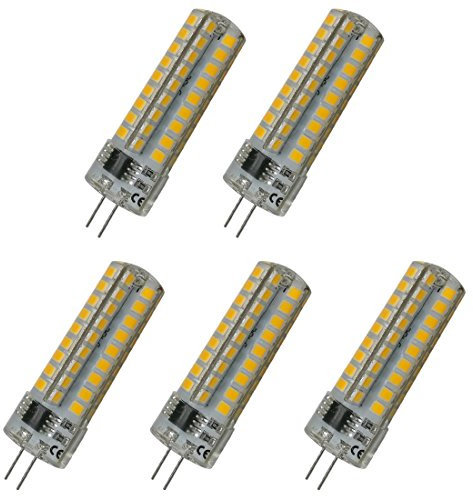 Aoxdi 5 Stück Dimmbar LED Leuchtmittel G4 6W LED Lampen, Warmweiß | 72 SMD 2835 Dimmbar G4 Lampe, AC220-240V