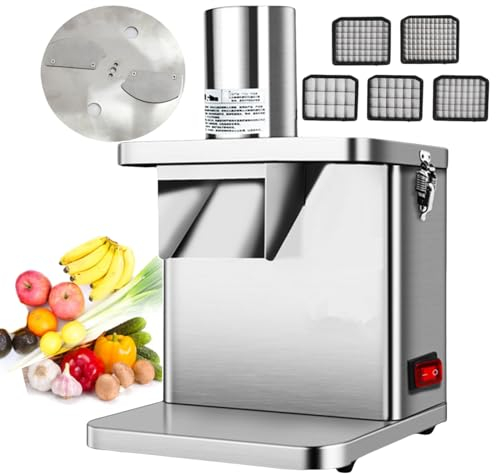 forplubossmmp Electric Veggies Slicer Machine, Electric Fruit Chopper Dicing Machine, 250W Electric French Fry Cutter Machine, Stainless Steel Food Processors For Slicing, Dicing, Chopping Lemons