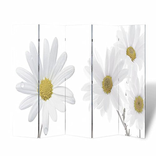 Homgoday Biombo de exterior, biombo plegable 200 x 170 cm con impresión de flores, biombo de exterior, balcón, jardín, separador de jardín, divisor de jardín exterior, separador exterior