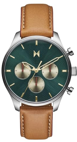 MVMT Men's Airhawk - Pilot Watch for Men - Military Analog Men’s Wristwatch - Stainless Steel Aviator Watch - Minimalist Water-Resistant 5 ATM/50 Meters Timepiece - Alpine Treasure - 42mm