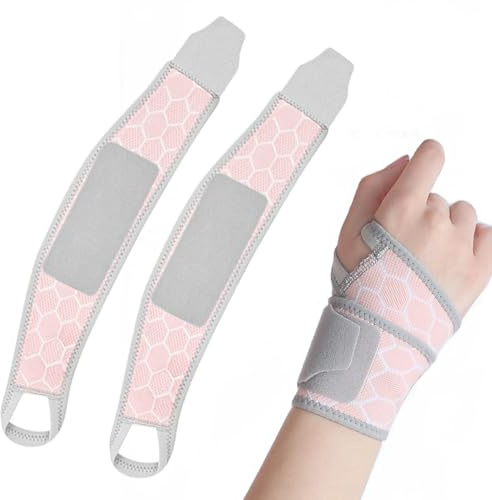 Eophmi Wrist Supports, 1pair Mesh Women Kids Wrist Support, Adjustable Size Carpal Tunnel Wrists Splint/Brace, Right Left Wrists Splint for Fitness and Carpal Tunnel Arthritis (Pink)