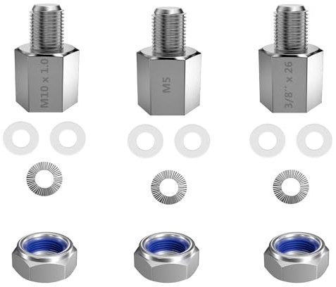 NICEDACK Fahrrad Achsadapter für M10 x 1,0 Vollachse, 3/8 x26 Vollachse, M5 Schnellspanner, Fahrrad Anhänger Kupplungs Adapter