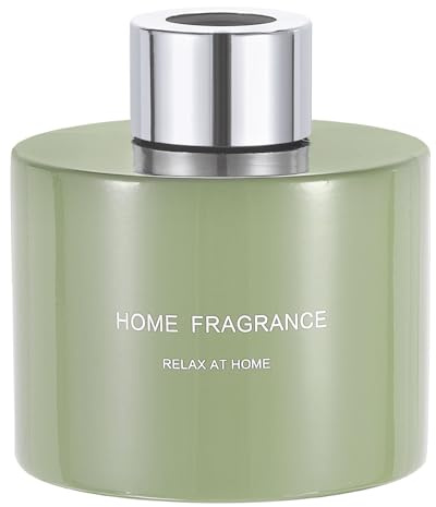 sourcing map Botella difusora de vidrio vacía de 140 ml, recargable, accesorios de fragancia, recipiente de aromaterapia para difusor de varillas de repuesto, bricolaje, hogar, baño, verde con tapa
