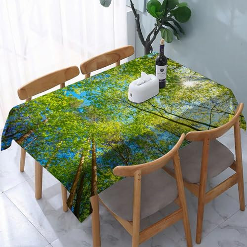 reyawdf Tablecloth Wipeable PVC Plastic,Ohiopyle State Park Tree Canopy,Table Cloth Wipe Clean Wipe Clean Waterproof Square Table Cover Protector for Kitchen Picnic Outdoor Indoor 183x137 cm