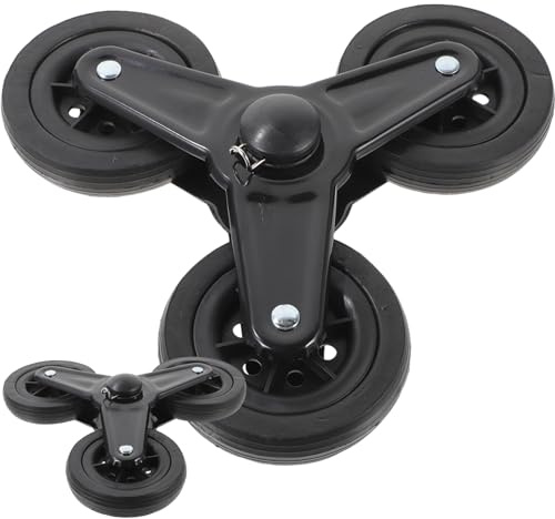 Toddmomy Stair Climbing Triangle Wheels for Shopping Trolley Replacement Stainless Steel Cart Casters with Bearing Pair of Shopping Cart Wheels for Stairs Vegetable Carts and Trolley Use