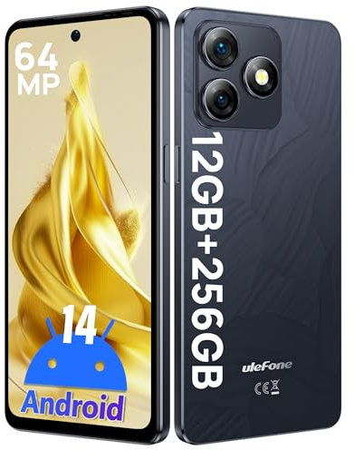 Ulefone Note 18 Pro Cellulari, 12GB+256GB/SD-2TB Android 14, 6.78 HD+, Fotocamera 64MP+50MP+32MP Smartphone 5450mAh Batteria, Ricarica rapida da 18W 4G Dual SIM/NFC/GPS/OTG/Nero