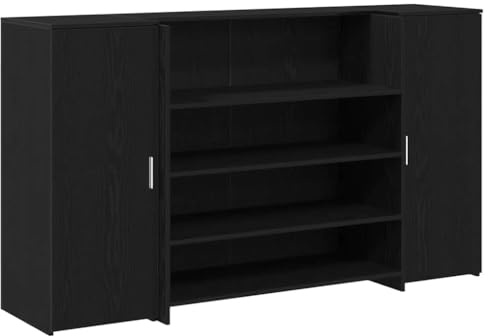 vidaXL Receptionsdisk svart ek 180x50x103,5 cm konstruerat trä, reception, kontorsreception, kassadisk, salongsreception, receptionsbar